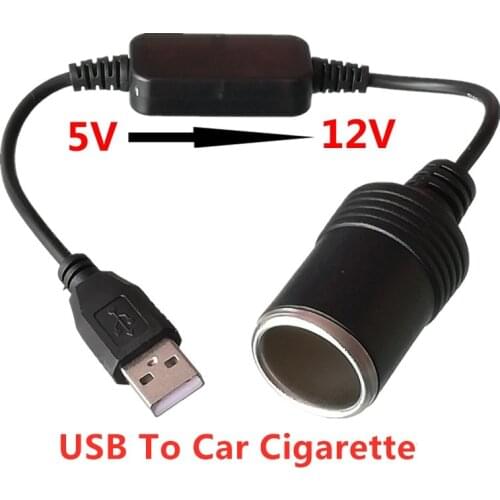 Converter Power Adapter Controller 5V USB Port To 12V Car Cigarette Lighter Charger Socket Female Power Cord for Xiaomi Bank DVR