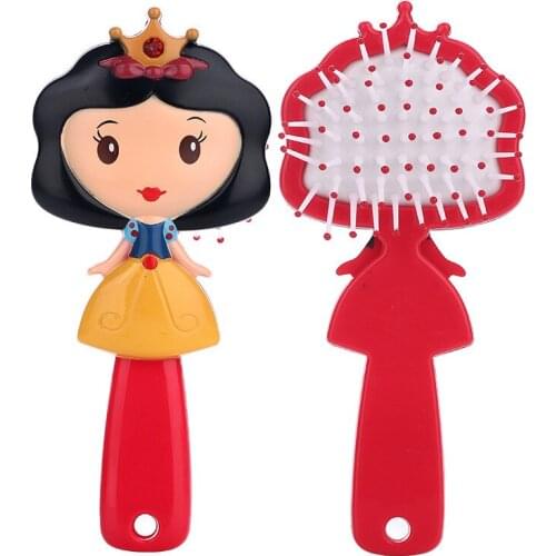 Disney Princess Comb Anti-static Hair Comb Frozen Mermaid Snow White Airbag Comb Childrens Cartoon Comb for Birthday Gift