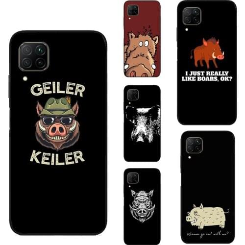 Cute wild boar funny Cartoon For Huawei P20 P30 Pro P40 Lite P Smart Z 2021 Nova 5T Case For Honor 8X 9X 20 10X Lite