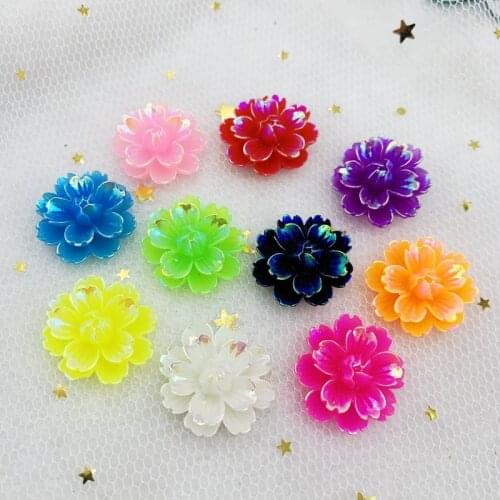 Resin Flower, Resin Flat back Cabochons for Hair Bow Center, Phone Decoration DIY (25mm)wedding decoration