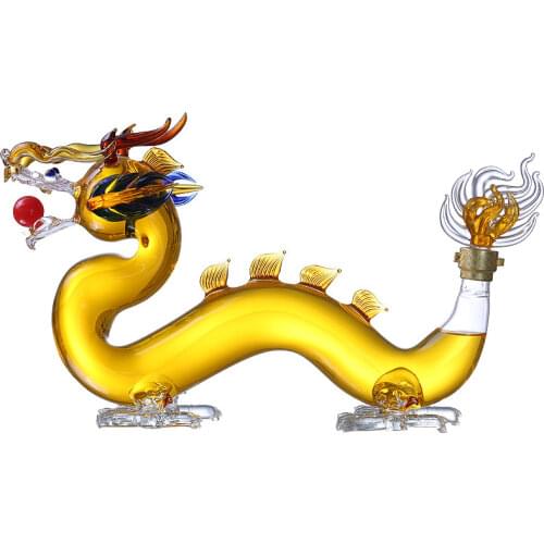 Lead-free chinese style Dragon animal shaped home party whiskey decanter for Liquor Scotch Bourbon DDC-202