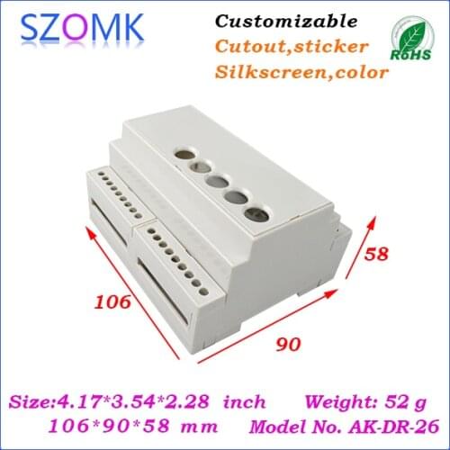 Din rail electronics plastic enclosure (1 pcs) 106*90*58mm residential electrical boxes, 2015 new abs electrical junction box