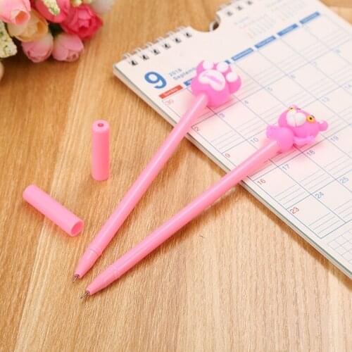 40 Pcs Student Cartoon Pink Gel Creative Girl Heart Series Pink Signature Pen Wholesale kawaii school supplies