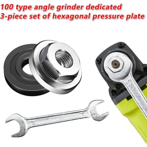 Angle Grinder Locking Nut M14 Thread Quick Change 100 Type Angle Grinder Lock Nut Inner Outer Flange Nut With Wrench Dropship