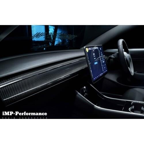 Glossy Dry Carbon Fiber Dashboard Air Con Panel Fit For 2018-2019 Tesla Model 3 Dashboard Air Con Vents Panel Replacement