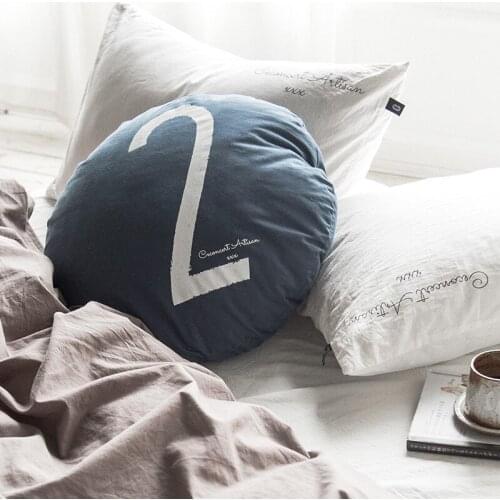 Cotton Numbers Pillow Nordic Back Cushions Neck Support Soft Round Home Office Chair Bedding Pillows Baby Kids Room Decor