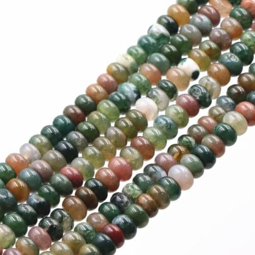 5x8mm Indian Agat Loose Beads for Jewelry Making Natural Stone Onyx Carnelian DIY Bracelet Making Accessories Abacus 15inch A692
