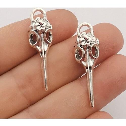 JINDINSP 4pcs 40x12mm Charms Skeleton Bird Dagger Antique Making Pendant DIY Handmade Jewelry Charms