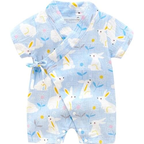 New Summer Newborn Infant Baby Boy Girls Rabbit Yarn Robe Kimono Romper Jumpsuit Sleepwear Baby Boy Girl Romper Infantil Costume
