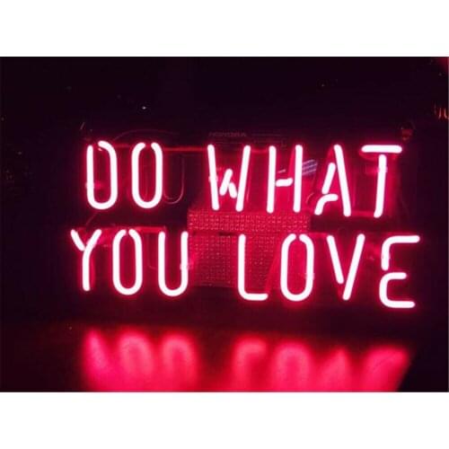 Custom Do What You Love Red Acrylic Neon Light Lamp Sign Beer Bar Handmade Real Glass Decorate Home Wall Room Decor