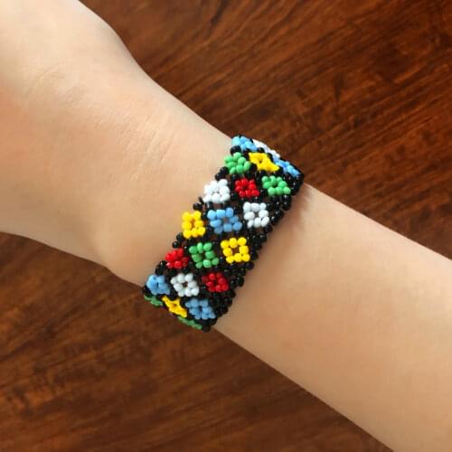 National Style Creative Hand Jewelry Millet Beads Colorful Handmade Beading Bracelet Exotic Woven Bracelet Small Number Bracelet