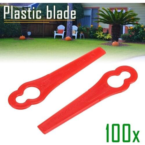 100Pcs/Set Plastic Lawn Blade for Cordless Grass Trimmer Blade Cutter Lawn Trimmer Spare Blade Garden Replacement Tool Red