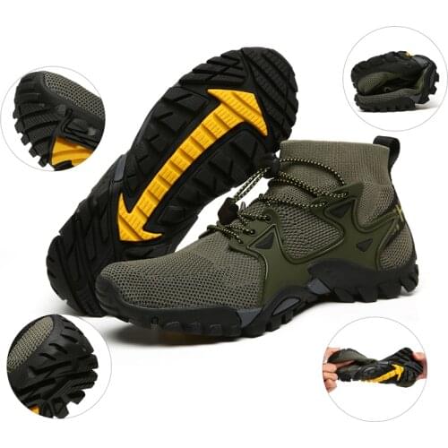 Men Aqua Shoes Trekking Hiking Shoes Mesh Breathable Elastic Quick Dry Upstream Socks Soft Non-slip Comfortable Water Sneakers