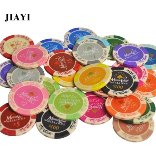 Monte Carlo Wheat Poker Chips Set Clay Inner Metal Coins Texas Hold'em Poker Chip Caisno Royal Poker Club Game 10pcs Dropship