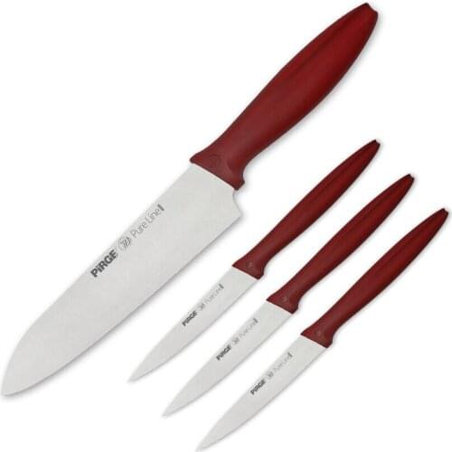 Pirge Pure Line Chef and Fruit Knife Set 4 pcs. Professional Household Knives, Kitchen Knives and Chef Knives 35092