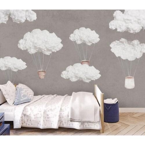 3D Kids Wallpaper Mural Childrens room sky creative cloud bedroom cartoon mural Wall Custom 3D Wallpaper Murals