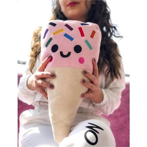 Ice Cream Ice Cream Pillow 40cm, Alpha Mood Octopus Pillow Very Nervous, cucurbita Moschata Double-Sided Plush Pillow Stuffed and Plush Cat Cushion