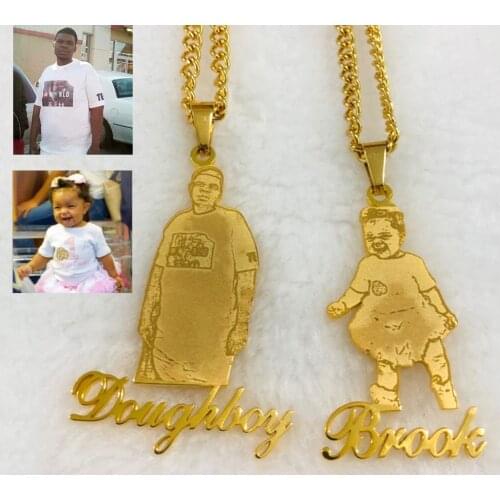 Custom Name Picture Photo Necklaces For Women Men Gold Silver Color Stainless Steel Chain Personalized Pendant Necklace Jewelry