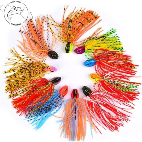 Lead Head Frog Sea Fishing Bait Minnow Crankbait With Tassels Decoy 80mm/13g Weedless Enticement Wobbler Buzz Bait Single Hook