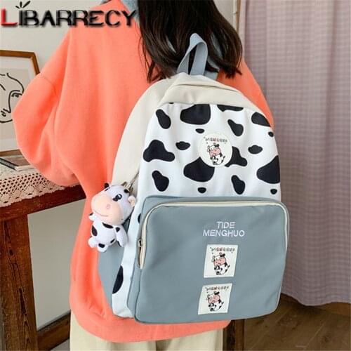 Cute Pendant Design Ladies Backpack Animal Pattern Design Women Student School Bags High Quality Nylon Teen Laptop Backpack Sac