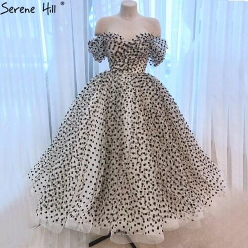 Yellow Simple Off Shoulder Sexy Evening Dresses 2020 Big Round Pattern Ankle Length Formal Dress Serene Hill LA70568