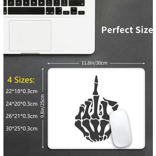 Skeleton Middle Finger Mouse Pad DIY Print Bones Bone Insult Ass Evil Dead Death Skin And Bones