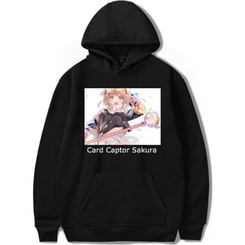Sakura Card Captor Japan Anime Hoodie Women Men Hip Hop Sweatshirts Tops Harajuku Thin Velvet Warm Printed Coat Hooded Tracksuit