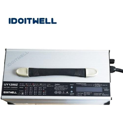 Customized 12V lead acid battery charger 14.7V 90A 80A 70A smart current adjustable charger for 12V lead acid battery with LCD