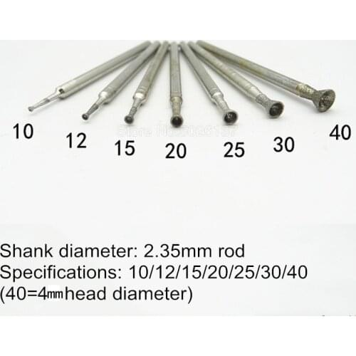 1Pc #Q Emery Grinding Head Concave Needle Point Bits Drill Head Accessories Eye-absorbing Carving Diamond Spherical Concave Jade