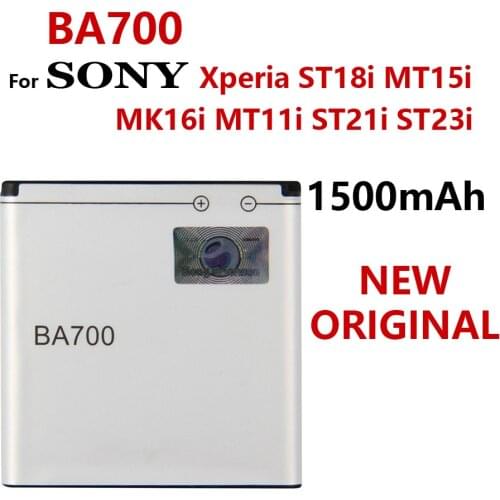 100% Genuine 1500mAh BA700 Battery For Sony ST18i MT15i MT16i MK16i MT11i ST21i ST23i Phone High Quality Batteria Batteries