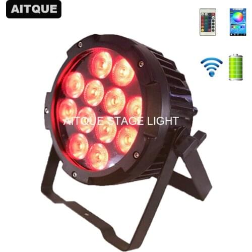 12pcs Outdoor building recharged battery led slim par 12pcs ip65 smart led battery par light wireless led uplighting 6 in 1