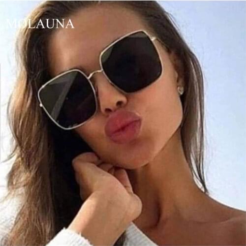 2020 Luxury Square Sunglasses Women Brand Designer Retro Alloy Frame Big Sun Glasses Vintage Gradient Male Oculos Feminino UV400