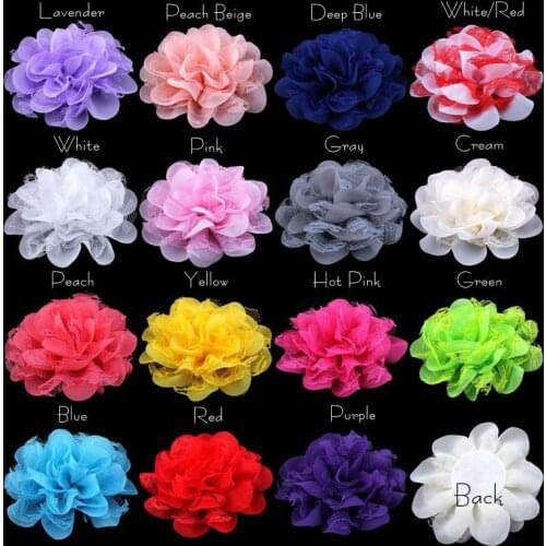 30pcs/lot 11cm Fabric Chiffon Rosette Flowers DIY Boutique Blossom Hair Flower Without Clips Girl Headband Accessories