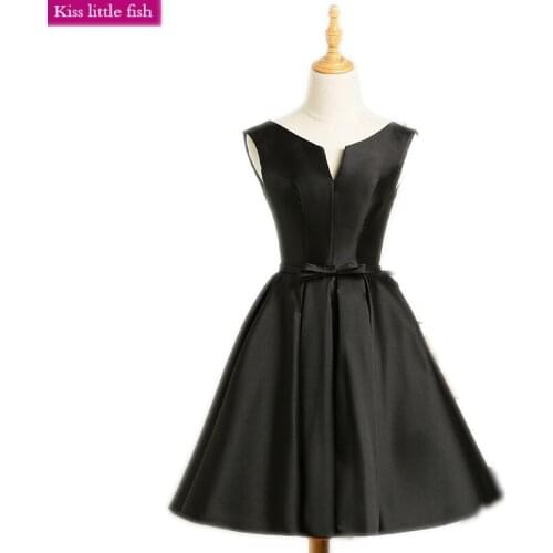 Free shipping vestidos de coctel elegantes Elegant Black short cocktail dresses Formal dress