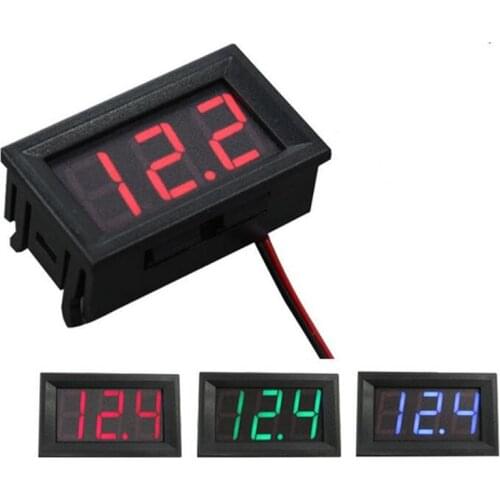 Digital Voltmeter DC 4.5V to 30V Digital Voltmeter Voltage Panel Meter Red/Blue/Green For 6V 12V Electromobile Motorcycle Car