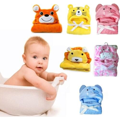 Baby Cartoon Animal Hooded Bath Towel Ultra Soft Super Absorbent Thick Bathrobe Cloth Robe Unisex Boys Girls