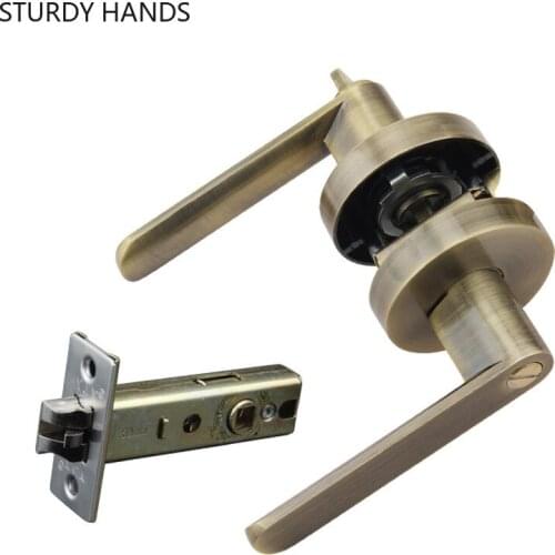 European Style Zinc Alloy Single Tongue Door Lock Indoor Mute Door Handle Lock High Quality Household Hardware Accessories