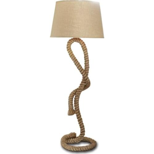American country hemp rope floor lamp retro living room dining room bedroom hotel floor lamp