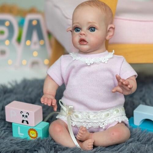 30cm/11in Reborns Doll Baby Girl Doll Nurturing Doll Realistic Handmade Soft Vinyl Body with Opened Eyes Girl Boy Gift