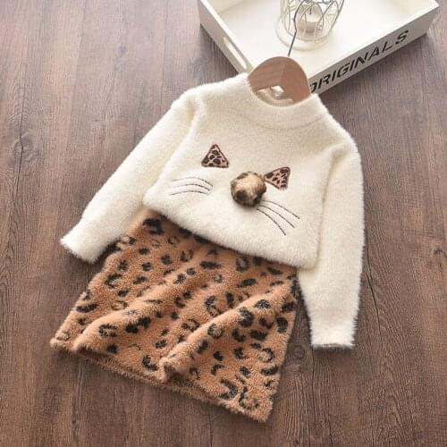 Girls Cute Dress 2021 New Fashion Autumn Winter Kids Princess Dress Sweet Cartoon Cat Baby Clothing Girls Lovely Vestido Dress