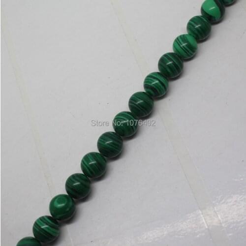 Mini. order is $7! Wholesales 39pcs.10 mm Deep Green Malachite Round Loose Beads