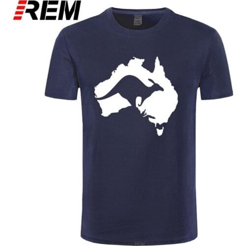 REM Cool Australia Map Kangaroo T Shirt Men Cotton O-neck Summer Style Short Sleeve Australia T-shirt Tops Tee