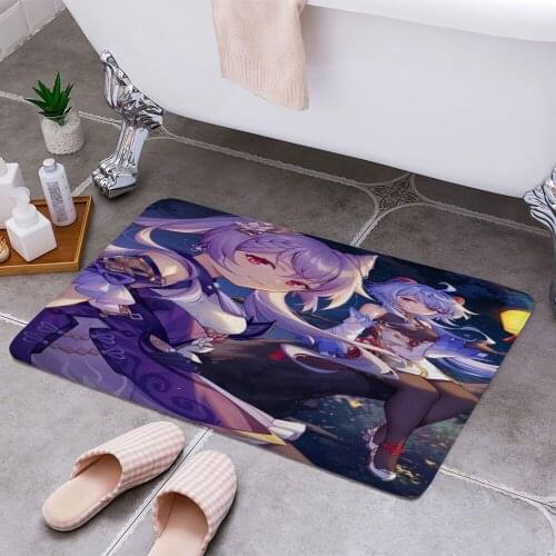 Ganyu and Keqing Cheaper Anti-slip Modern Area Rugs Living Room Balcony Bathroom Printed Carpet Doormat Hallway Bath Mat