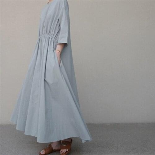 2021 new loose large size dress womens Korean knee length undergarment fashion thin student Mori womens Department