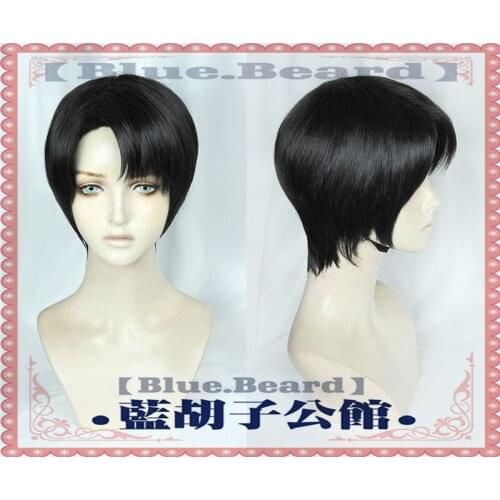 New Attack on Titan Levi Ackerman Short Black Hair Rivai Ackerman Heat Resistant Cosplay Costume Wig + Track + Wig Cap