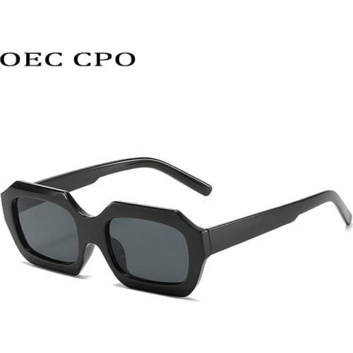 OEC CPO Polygon Vintage Sunglasses Women‘s Fashion Small Frames Punk Sunglasses Ladies Brand Designer Eyeglasses Female UV400