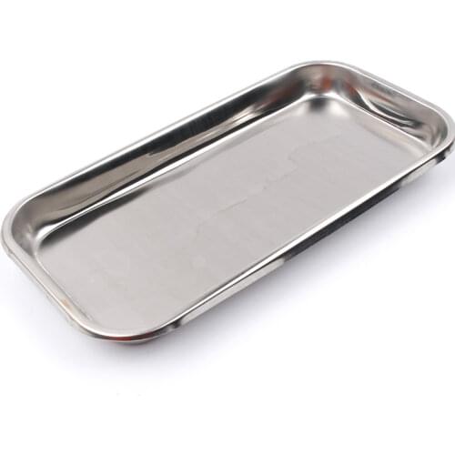 1PC Stainless Steel Cosmetic Storage Tray Nail Art Equipment Plate Doctor Surgical Dental Tray False Nails Dish Tools