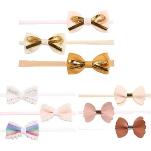 9 PCS Big Bows Baby Headbands Hairbands Hair Bows Elastics for Baby Girls Newborn Infant Toddler Child Hair Accessories