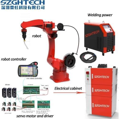 Industrial CNC Welding Robot /Robotic Arm 6 Axis 1500mm robot for Payload 6KG cnc robot welding machine