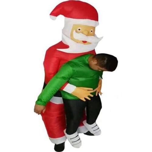 Christmas Santa Claus Holding People Inflatable Costumes Halloween Santa Claus Doll Performance Props
